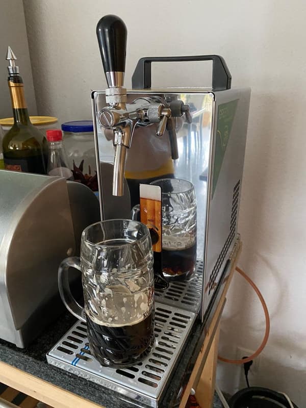 Komplett sats, Guinness Öltapp, PYGMY 25, utmatare en linje torr kylanordning gjord av rostfritt stål, 35 liter/h, Green Line