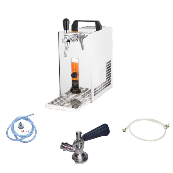 Öltapp, öldispenser, ölmaskin PYGMY 25/K, med membranpump en linje torr kylanordning gjord av rostfritt stål, 35 liter/h, Green Line, KEG:NC Adapter