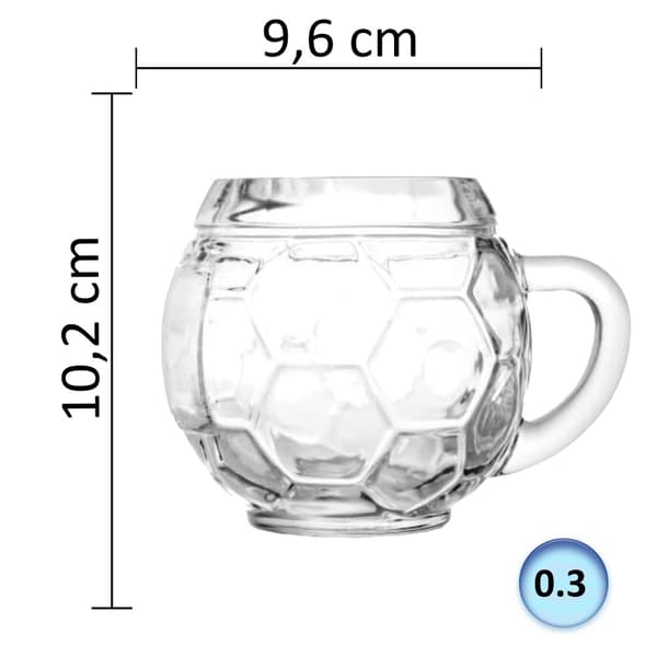 Olutlasi, Olutmuki, Olutlasit, Olutmukit - setti 6 olutlasia Jalkapallo oluttölkki 0,3 litraa