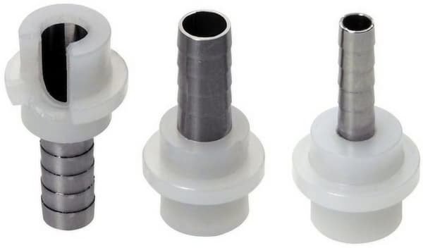 Suutin oluelle tai CO2-letkulle muotoillulla tiivisteellä - suora 4 mm