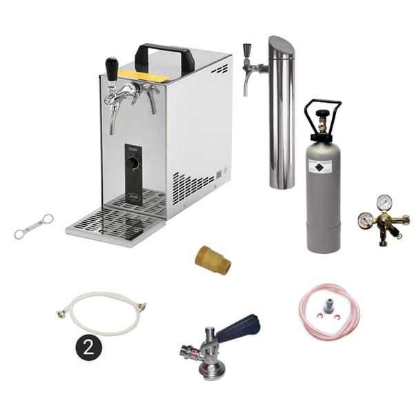 Underräknare komplett set Öltapp, öldispenser, ölmaskin PYGMY 25 1-sidigt torrkylare, 35 liter / h, inkl dispenser, Green LIne, KEG:5 liters adapter