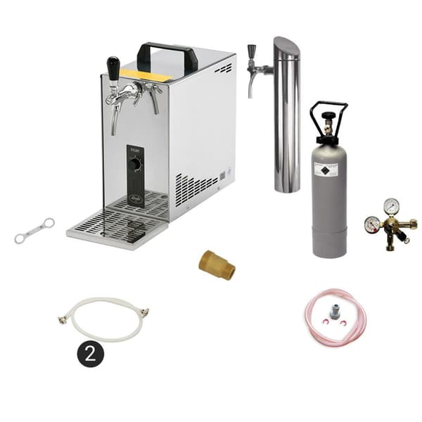 Underräknare komplett set Öltapp, öldispenser, ölmaskin PYGMY 25 1-sidigt torrkylare, 35 liter / h, inkl dispenser, Green LIne, KEG:5 liters adapter