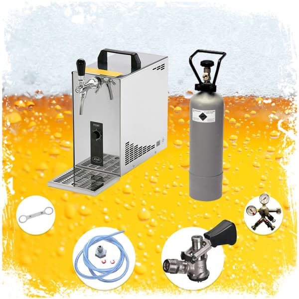 Öltapp, öldispenser, ölmaskin, ölautomat, ölkylare PYGMY 25, en linje torr kylare, 35 liter/h -Bierkoffer, waterchiller, Green Line, KEG:Type D