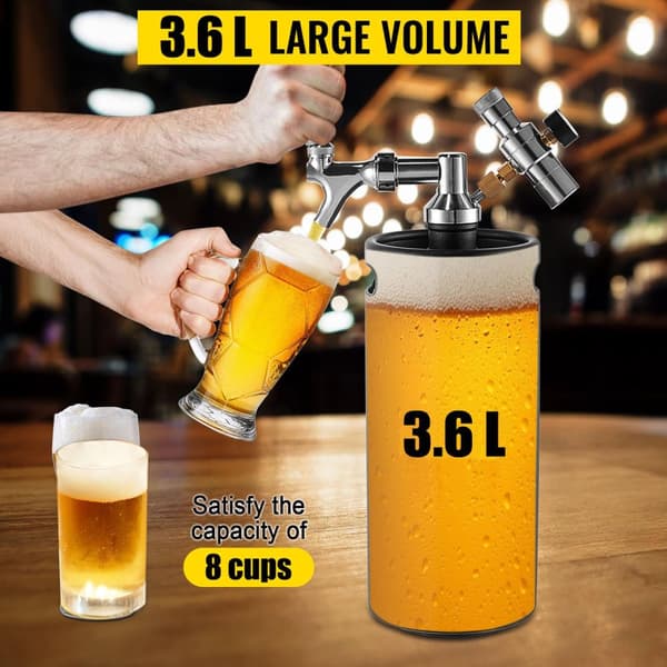 3,6L fatölsautomat med dubbeltrycksdisplay regulator, för hemma- och utomhusbruk, bekväm att använda, varaktig sval/fräsch smak