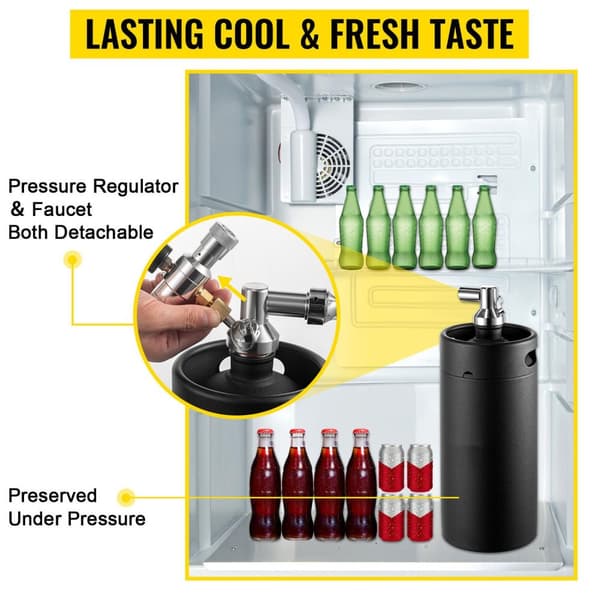 3,6L fatölsautomat med dubbeltrycksdisplay regulator, för hemma- och utomhusbruk, bekväm att använda, varaktig sval/fräsch smak
