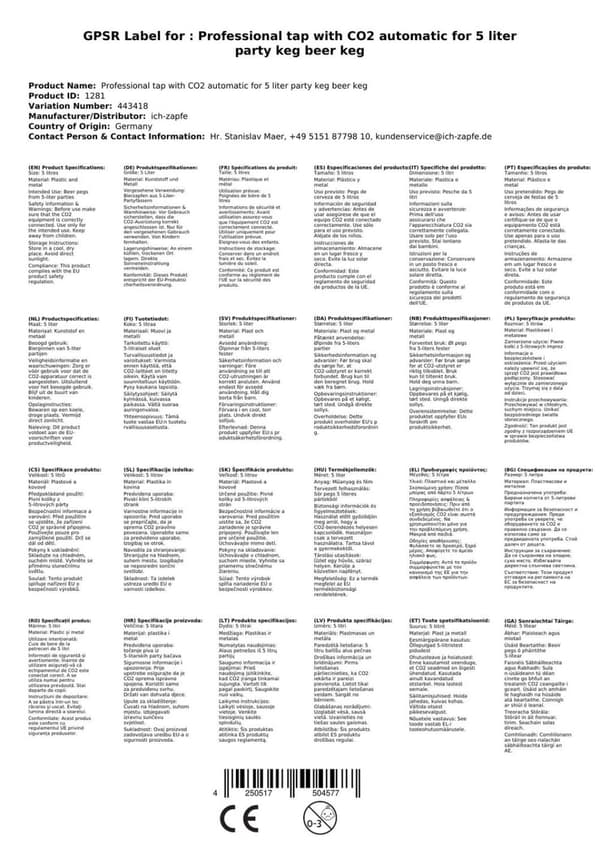 Ammattimainen CO2-automaattihana 5 litran juhlatynnyriin