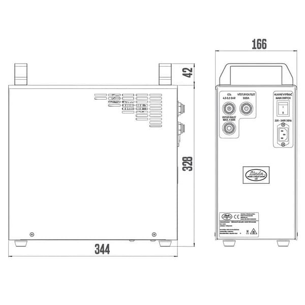 Kulsyremaskine, Sodavandsmaskine, Danskvandsmaskine, Vandkøler, Vandmaskine, Vandautomat, Vanddispenser, Carbonator - Externer Karbonator 40L