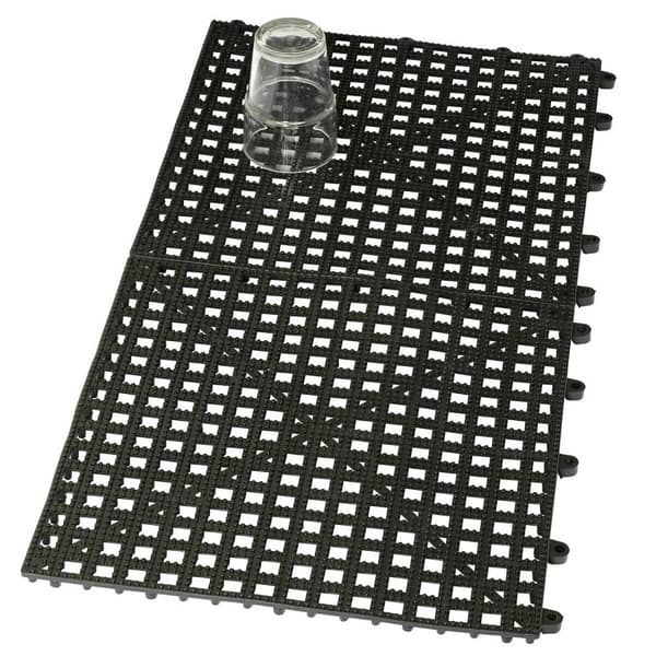 Dräneringsmatta för dropp, gummi, 31,5 x 31,5 cm, pluggbart, svart, förpackning med 2 st