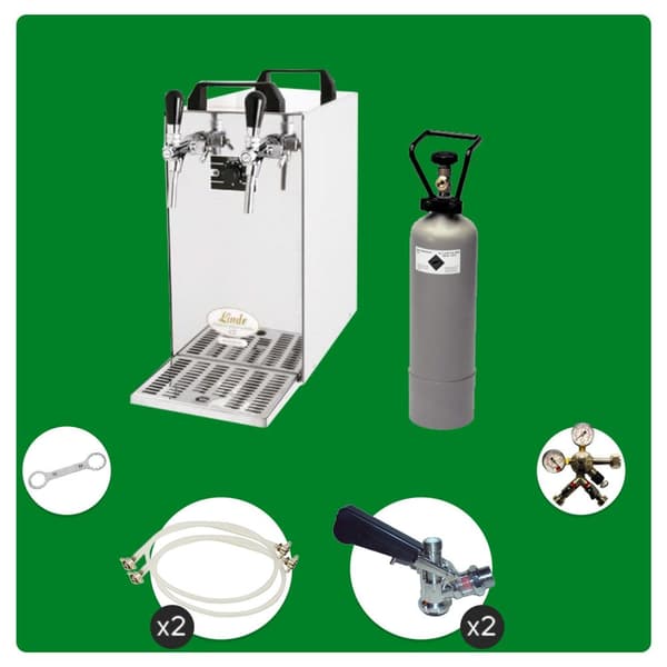Täydellinen setti - Oluthana - kosketa 40 kaksilinjaista kuivajäähdytin, jäähdytin 50 litraa/h, KEG 2: Type A, KEG: KeyKeg