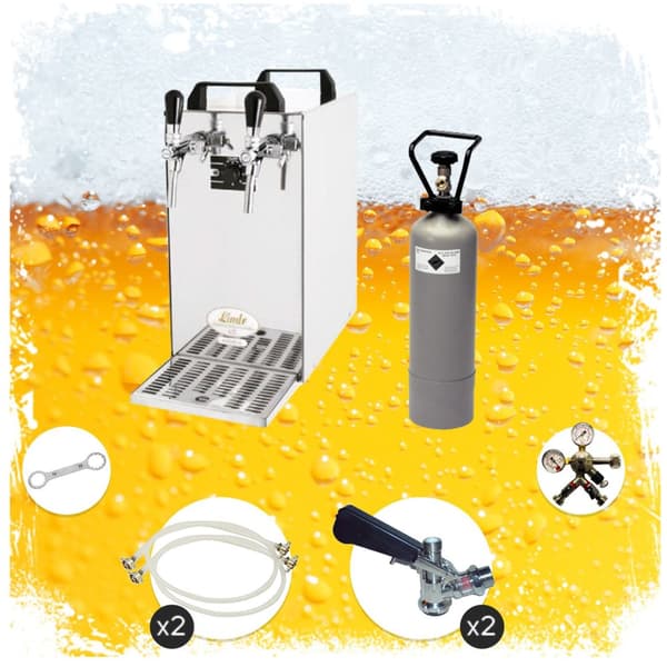 Täydellinen setti - Oluthana - kosketa 40 kaksilinjaista kuivajäähdytin, jäähdytin 50 litraa/h, KEG 2: Type A, KEG: KeyKeg