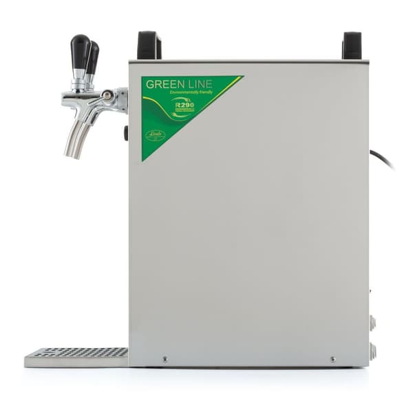 Oluthana Kontakt 40/K 2-linjainen ruostumattomasta valmistettu kuivajäähdytysyksikkö, 50 l/h, kalvopumpulla, Green Line,KEG 2:Type M,KEG:KeyKeg