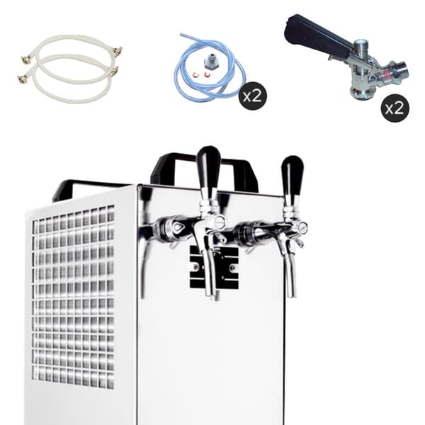 Öltapp, öldispenser, ölmaskin Kontakt 40/K 2-linjers torrkylningsenhet av stål, 50 liter/h, med membranpump, Green Line, KEG:KeyKeg, KEG 2:KeyKeg