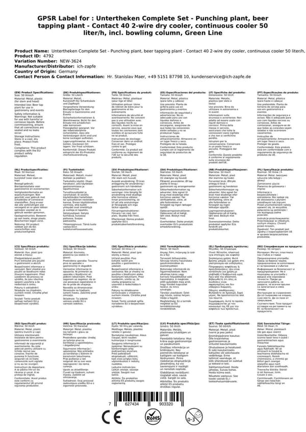 Oluthanan Kontakt 40 2-puolinen kuivajäähdytin, jatkuva jäähdytin 50 litraa / h, sis. Annostelija, Green Line, KEG 2:5 litran sovitin, KEG:KeyKeg