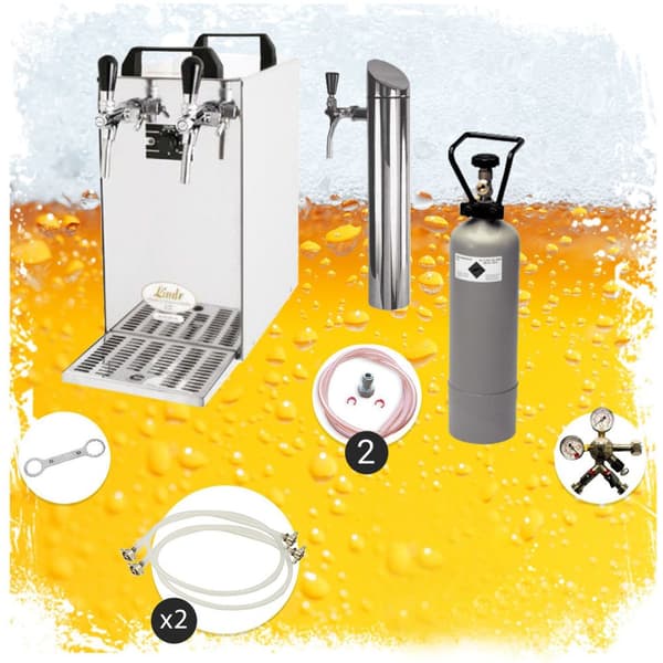 Öltapp- kontakt 40 2-sidigt torrkylare, kontinuerlig kylare 50 liter / h, inkl. Dispenserspelare, Green Line, KEG 2:utan, KEG:KeyKeg