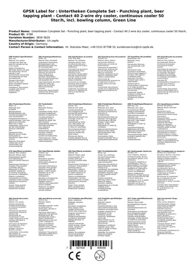 Oluthanan Kontakt 40 2-puolinen kuivajäähdytin, jatkuva jäähdytin 50 litraa / h, sis. Annostelija, Green Line, KEG:ilman, KEG 2:KeyKeg