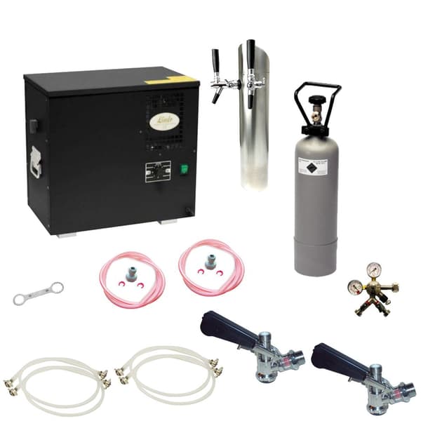 Täydellinen setti tiskin alla olevaan Oluthana AS40 2 silmukkaa, jäähdyttimellä, KEG 2:5 litran adapterilla, KEG:KeyKeg