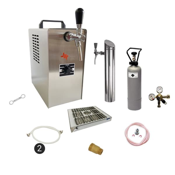 Komplett set under disk - Öltapp JET 30 en linje torr kylare, 35 liter/h -Bierkoffer, KEG:KeyKeg