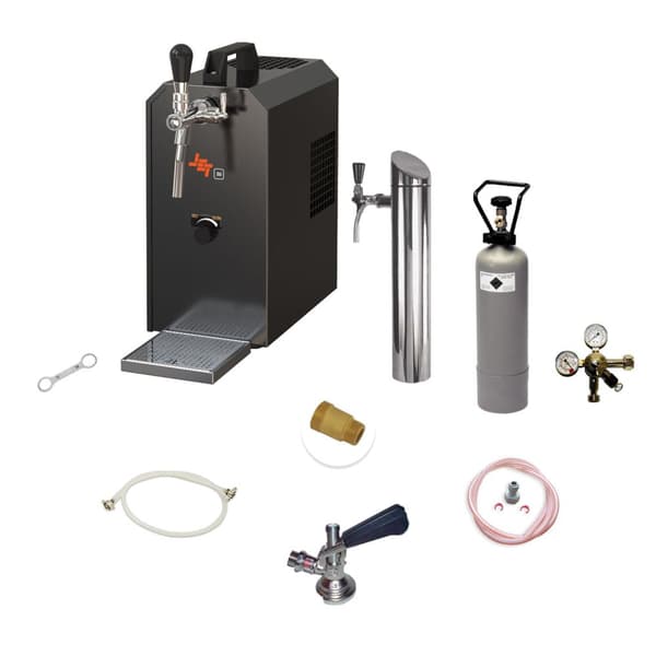 Komplett set under disk - Öltapp JET 30 en linje torr kylare, 35 liter/h -Bierkoffer, KEG:KeyKeg