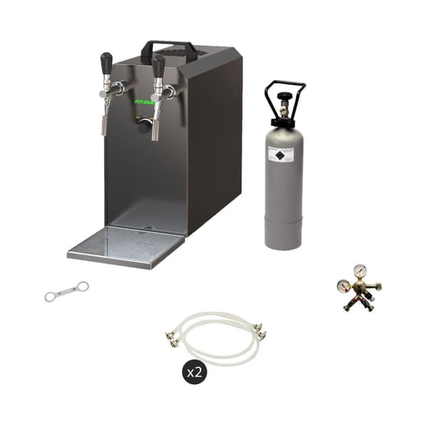 Täydellinen setti - Oluthana - Stream 50 -kuivajäähdytin, jäähdytin 50 litraa/h, KEG 2:5 litran sovitin, KEG:KeyKeg