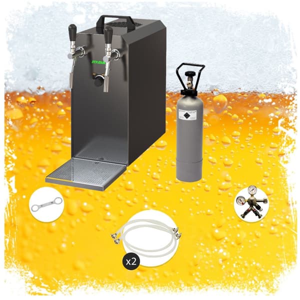 Täydellinen setti - Oluthana - Stream 50 -kuivajäähdytin, jäähdytin 50 litraa/h, KEG 2:5 litran sovitin, KEG:KeyKeg