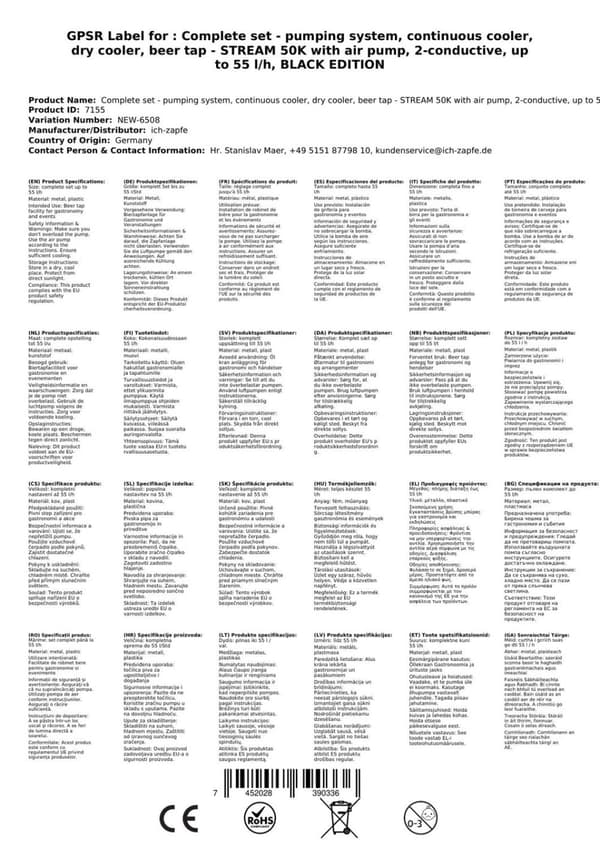 Oluthana STREAM 50K ilmapumpulla, olutpussi, läpivirtausjäähdytin 2-rivinen kuivajäähdytin, jopa 55 litraa / h, KEG:5 litran sovitin, KEG 2: Type A