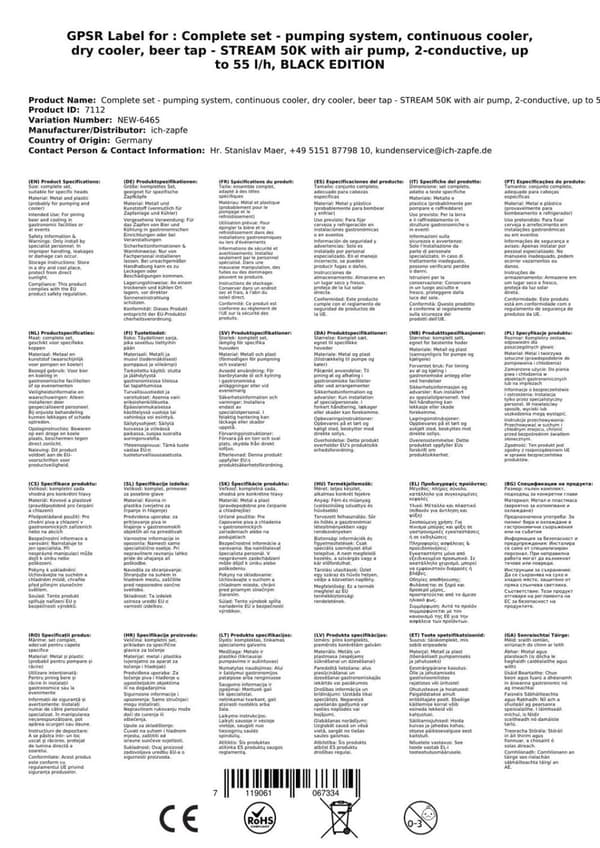 Oluthana STREAM 50K ilmapumpulla, olutpussi, läpivirtausjäähdytin 2-linjainen kuivajäähdytin, jopa 55 litraa / h, KEG: 5 litraa, KEG 2:5 litraa