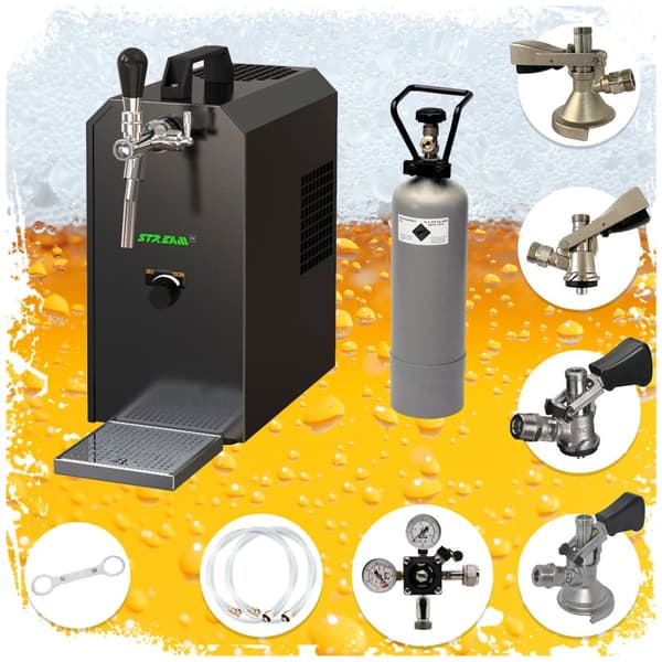 Täydellinen setti Oluthana STREAM 50 olutkasetti, virtausjäähdytin 1 rivin kuivajäähdytin, KEG:KeyKeg