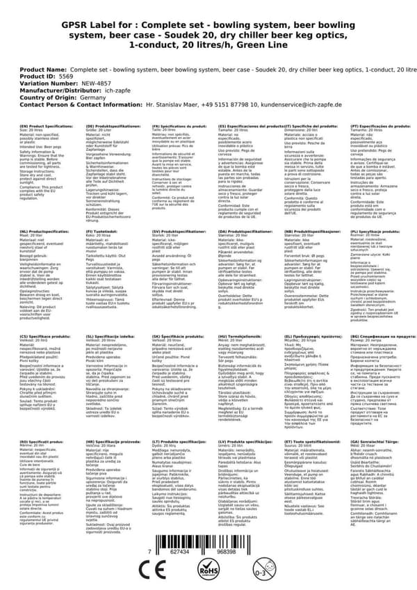 Soudek, 1/8 hv, kuivajäähdytin, oluenjäähdytin, Oluthana, yksi linja, 20 litraa/tunti, KEG: Type S