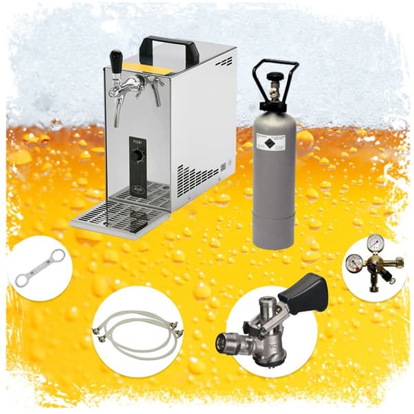 Öltapp - PYGMY 25 LE en linje torr kyla, 30 liter/h -Bierkoffer, waterchiller, Green Line, KEG:NC Adapter