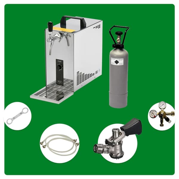 Öltapp - PYGMY 25 LE en linje torr kyla, 30 liter/h -Bierkoffer, waterchiller, Green Line, KEG:NC Adapter