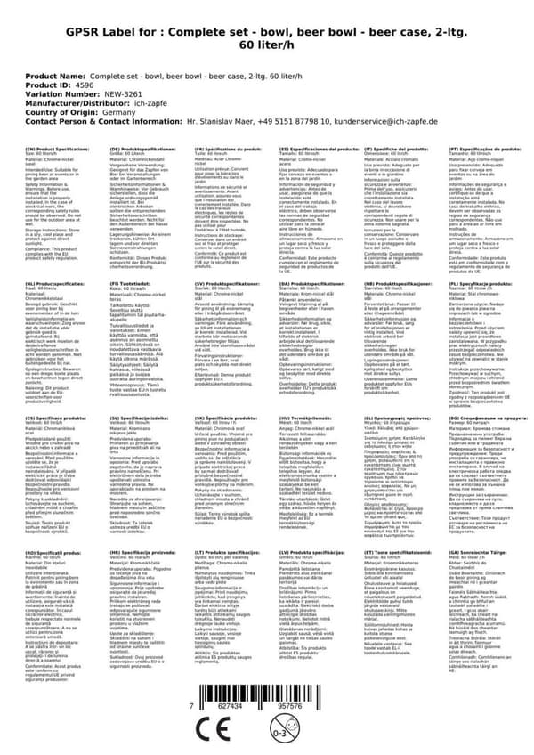 Komplett set - Öltapp - ölfodral, 2-delad. 60 L, KEG:Type D, KEG 2:Type A