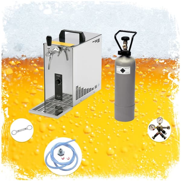 Öltapp, Öltappingssystem, PYGMY 25, en linje torr kylare, 35 liter/h -Bierkoffer, waterchiller, Green Line, KEG:NC Adapter