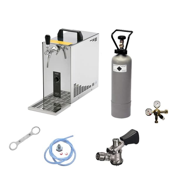 Öltapp, Öltappingssystem, PYGMY 25, en linje torr kylare, 35 liter/h -Bierkoffer, waterchiller, Green Line, KEG:NC Adapter