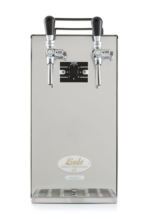 Oluthana Kontakt 40/K 2-linjainen ruostumattomasta valmistettu kuivajäähdytysyksikkö, 50 l/h, kalvopumpulla, Green Line,KEG 2:Type S,KEG:NC Adapteri