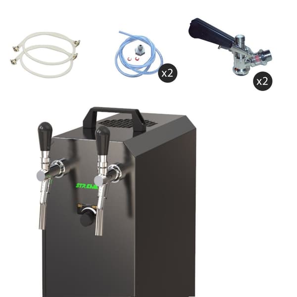 Oluthana STREAM 50K ilmapumpulla olutkorilla, virtausjäähdytin 2-johtoinen kuivajäähdytin, jopa 55 l/h BLACK EDITION,KEG:5 litran sovitin,KEG 2:ilman