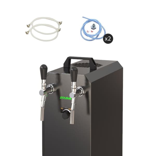 Komplet sæt fadølsanlæg stream 50 / К 2 linjer, 50 liter/h rustfrit stål, med membranpumpe, øl tryk, KEG:Type S, KEG 2:Type M