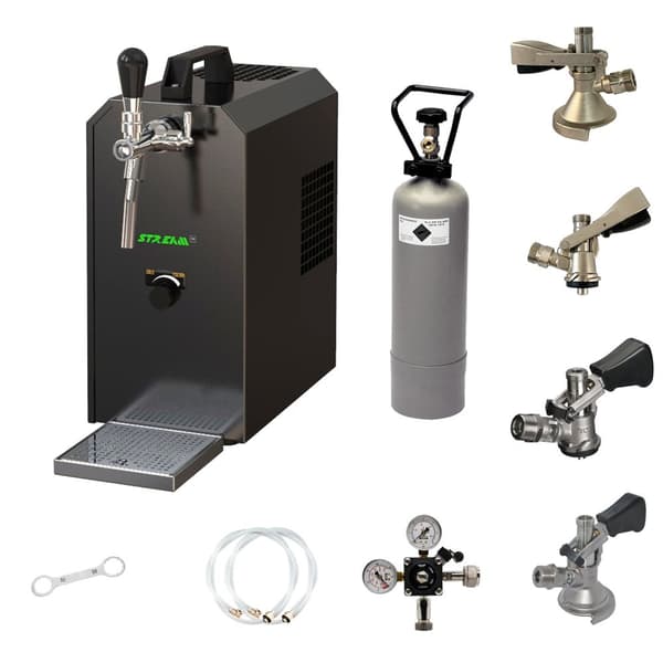 Täydellinen setti Oluthana STREAM 50 olutkasetti, virtausjäähdytin 1 rivin kuivajäähdytin, KEG: Type G