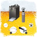 Miniatyrbild 9 av 11: Komplett set - Öltapp - STREAM 80 ölkassett, flödeskylare 2-linjers torrkylare, KEG:utan, KEG 2:NC Adapter
