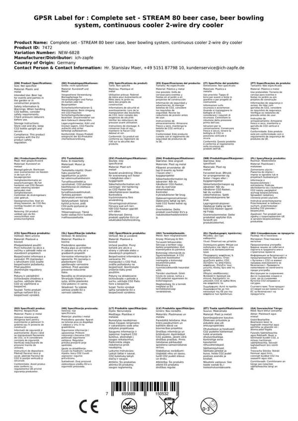 Täydellinen setti - Oluthana - STREAM 80 olutkasetti, virtausjäähdytin 2-linjainen kuivajäähdytin, KEG: Type A, KEG 2: Type M