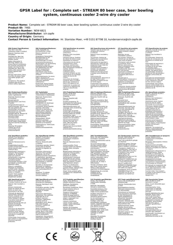 Täydellinen setti - Oluthana - STREAM 80 olutkasetti, virtausjäähdytin 2-linjainen kuivajäähdytin, KEG:Type M, KEG 2:Type G