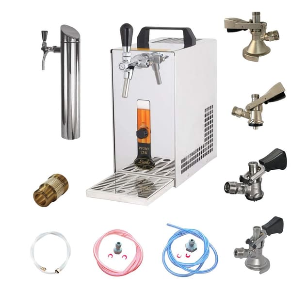 Under-counter fadølsanlæg, PYGMY 20 / K, med membranpumpe, 1-sidet tør køleenhed lavet af rustfrit stål, 25 liter/h, inkl. Dispenser, KEG:Typ G