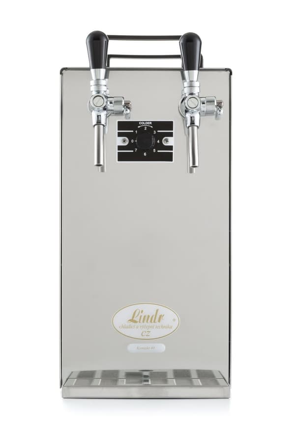 Fadølsanlæg - kontakt 40 2-sidet tør køler, kontinuerlig køler 50 liter/h, inkl. Dispensersøjle, Green Line, KEG:NC adapter, KEG 2:NC adapter