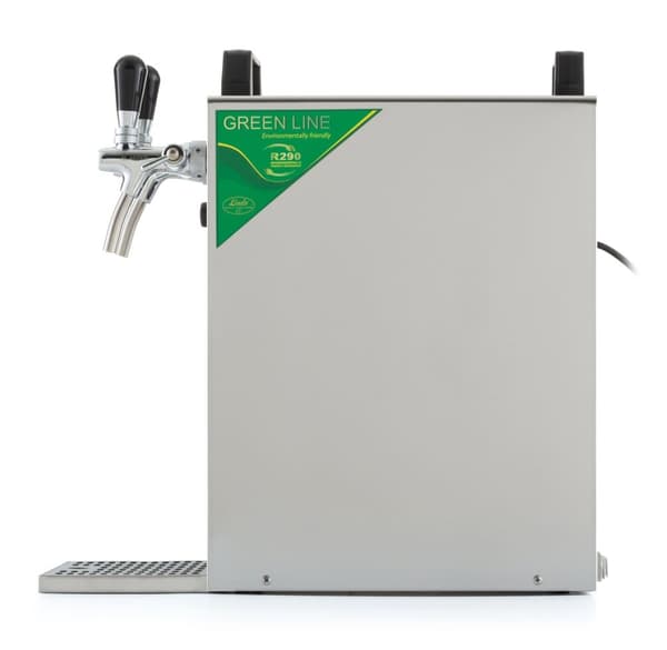 Oluthana Kontakt 40 2-puolinen kuivajäähdytin, jatkuva jäähdytin 50 litraa / h, sis. Annostelija, Green Line, KEG: Type S, KEG 2: Type D