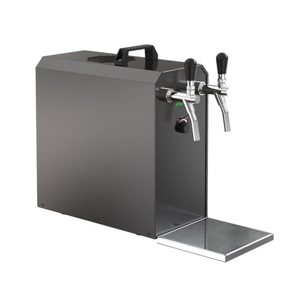 fadølsanlæg STREAM 50 ølkasse, gennemstrømningskøler, 2-linjers tørkøler, op til 55 liter/h - BLACK EDITION, KEG 2:Typ G, KEG:NC adapter