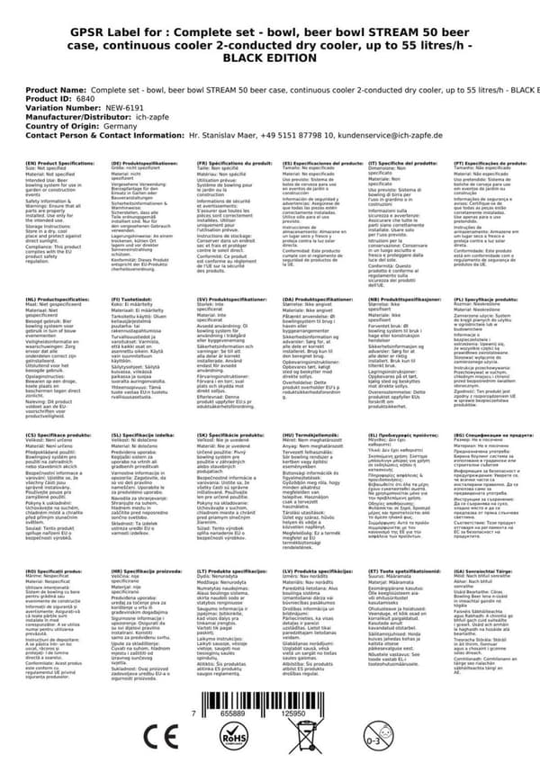 Oluthana - STREAM 50 -olutpussi, läpivirtausjäähdytin, 2-linjainen kuivajäähdytin, jopa 55 litraa / h - BLACK OUTLET, TYNNI:ilman, TYYNI 2:Type D