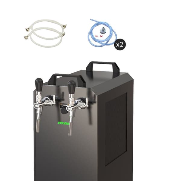 Komplett set - Öltapp STREAM 80K med luftpump, ölväska, genomströmningskylare, 2-linjers torrkylare, KEG:NC Adapter, KEG 2:NC Adapter