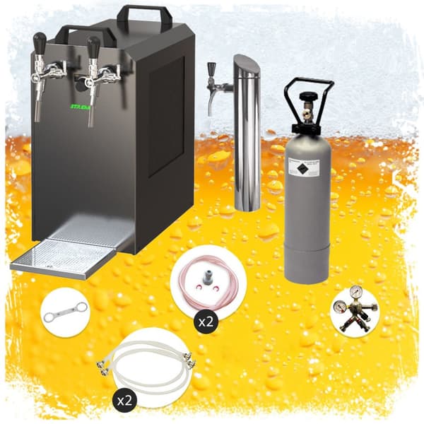Öltapp - STREAM 80 ölväska, genomströmningskylare, 2-rads torrkylare, KEG:5 liters adapter, KEG 2:utan