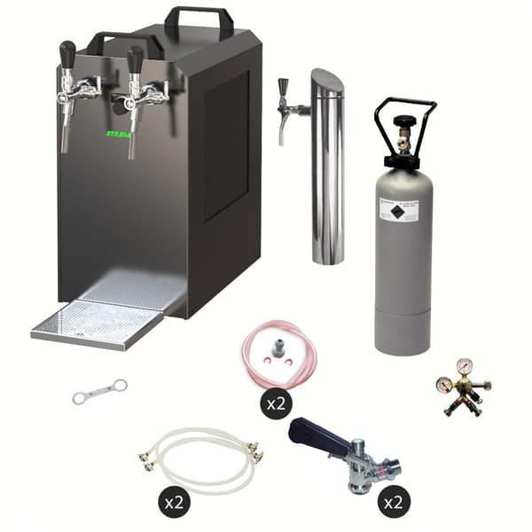 Öltapp - STREAM 80 ölväska, genomströmningskylare, 2-rads torrkylare, KEG:5 liters adapter, KEG 2:utan