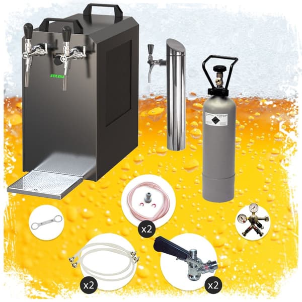 Öltapp - STREAM 80 ölväska, genomströmningskylare, 2-rads torrkylare, KEG:Type G, KEG 2:KeyKeg