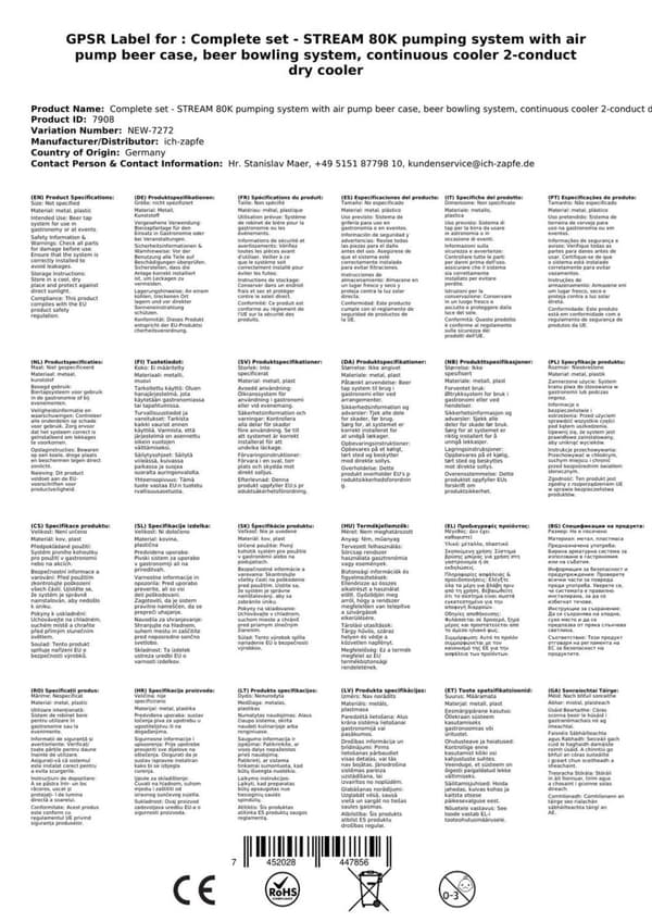 Oluthana - STREAM 80K olutpussi, läpivirtausjäähdytin, 2-rivinen kuivajäähdytin, KEG 2:Type G, KEG:NC-sovitin